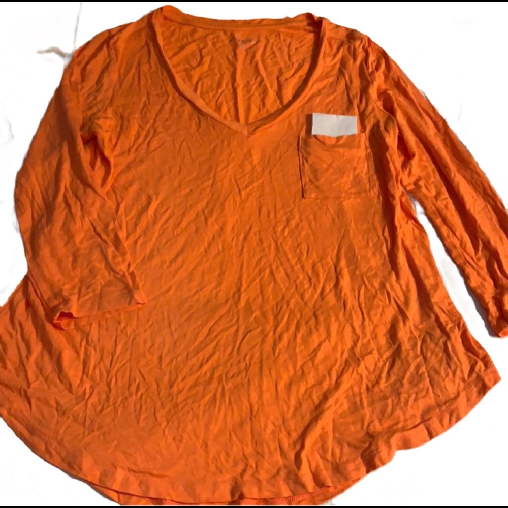 MERONA TANGERINE ORANGE ORANGE TOP NEW PETITE SMALL
